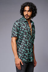 Go Devil with Logo (in Green) Printed Black Shirt for Men - Go Devil