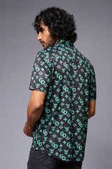 Go Devil with Logo (in Green) Printed Black Shirt for Men - Go Devil