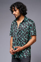Go Devil with Logo (in Green) Printed Black Shirt for Men - Go Devil