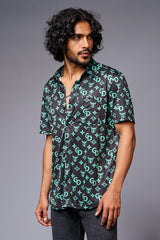 Go Devil with Logo (in Green) Printed Black Shirt for Men - Go Devil