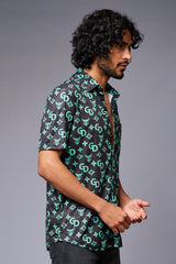 Go Devil with Logo (in Green) Printed Black Shirt for Men - Go Devil