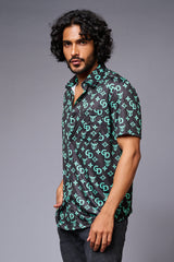 Go Devil with Logo (in Green) Printed Black Shirt for Men - Go Devil