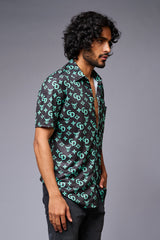 Go Devil with Logo (in Green) Printed Black Shirt for Men - Go Devil