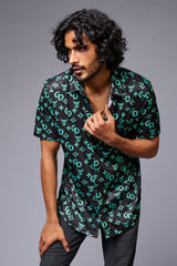 Go Devil with Logo (in Green) Printed Black Shirt for Men - Go Devil