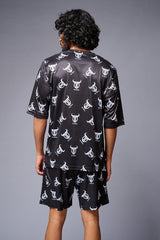 Go Devil With Logo Printed Black Co-ord Set for Men - Go Devil