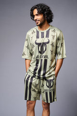 Go Devil With Logo Printed Green Co-ord Set for Men - Go Devil
