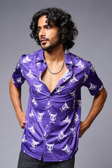 Go Devil (with logo) Printed Purple Shirt for Men - Go Devil