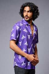Go Devil (with logo) Printed Purple Shirt for Men - Go Devil