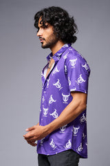 Go Devil (with logo) Printed Purple Shirt for Men - Go Devil
