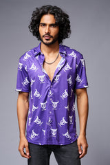 Go Devil (with logo) Printed Purple Shirt for Men - Go Devil