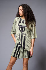 Go Devil (with Logo) Printed Sage Green Co-ord Set for Women - Go Devil