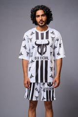 Go Devil With Logo Printed White Co-ord Set for Men - Go Devil