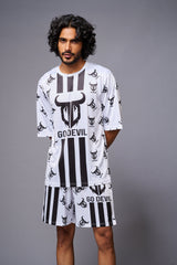 Go Devil With Logo Printed White Co-ord Set for Men - Go Devil