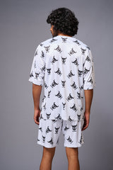 Go Devil With Logo Printed White Co-ord Set for Men - Go Devil