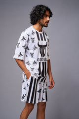 Go Devil With Logo Printed White Co-ord Set for Men - Go Devil