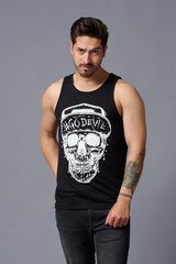 #Go Devil with Skull Printed Vest for Men - Go Devil