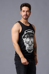#Go Devil with Skull Printed Vest for Men - Go Devil