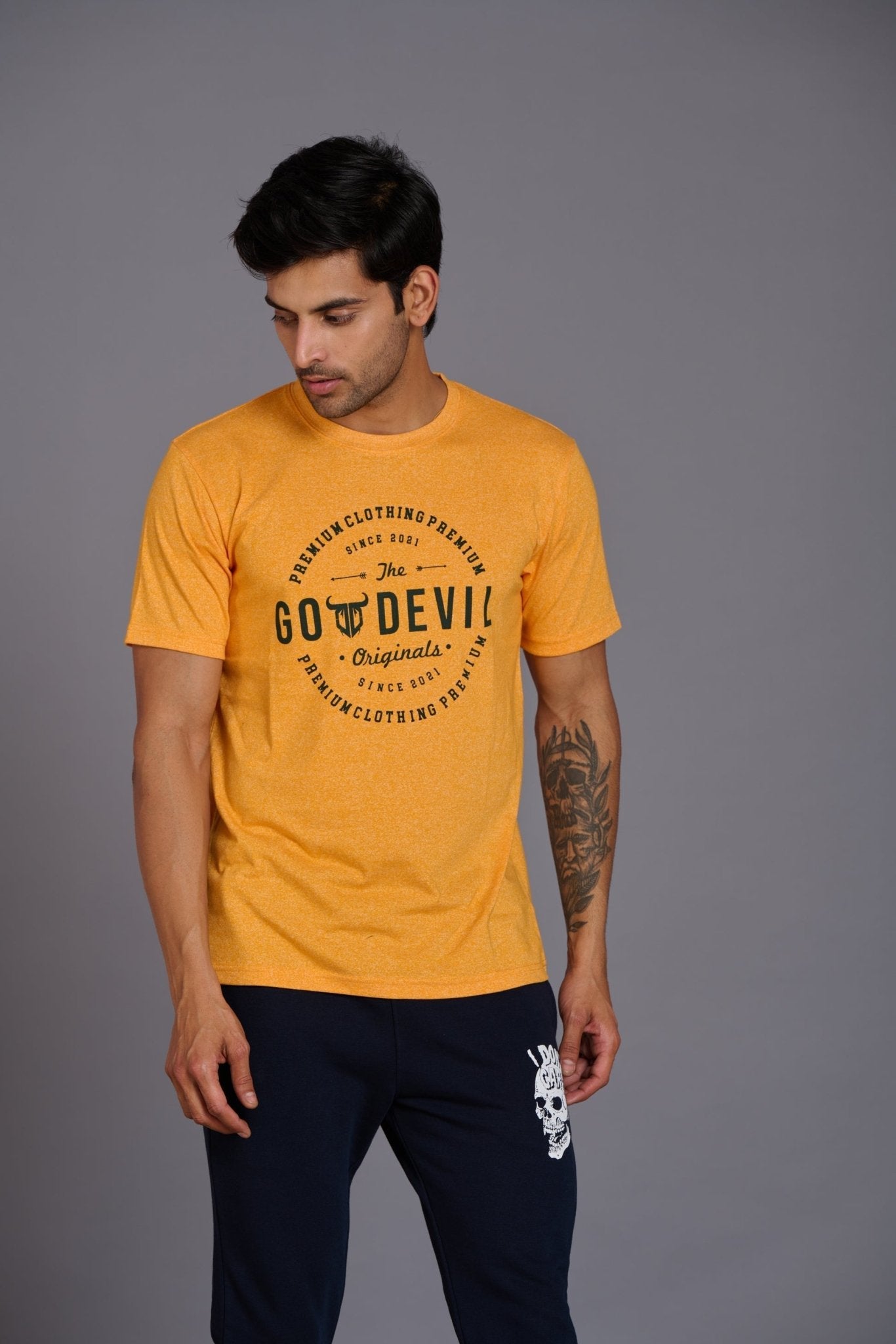 Go Devils Originals Mustard Yellow T-Shirt for Men - Go Devil