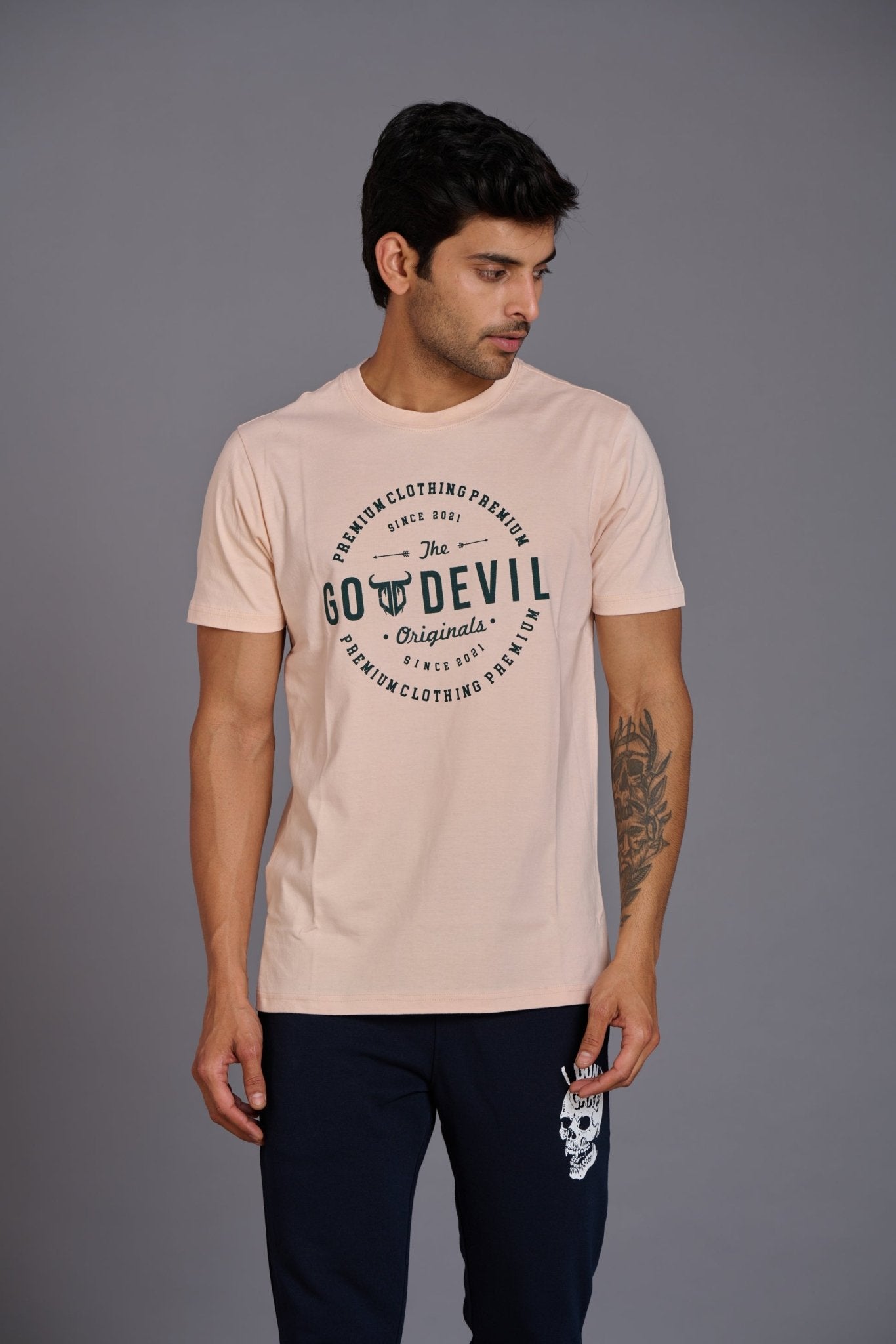 Go Devils Originals Printed Light Color T-Shirt for Men - Go Devil