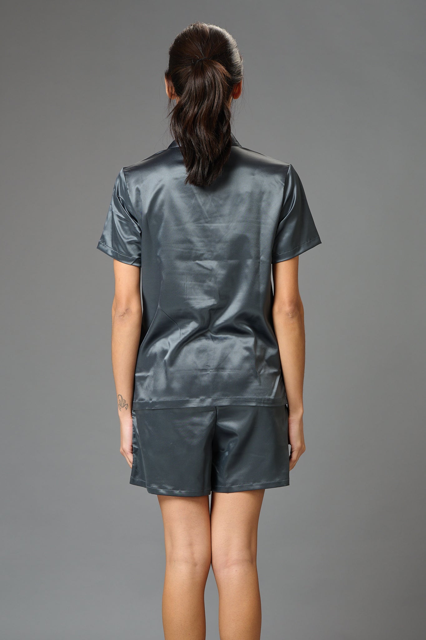Satin Gray Co-ord Set for Women