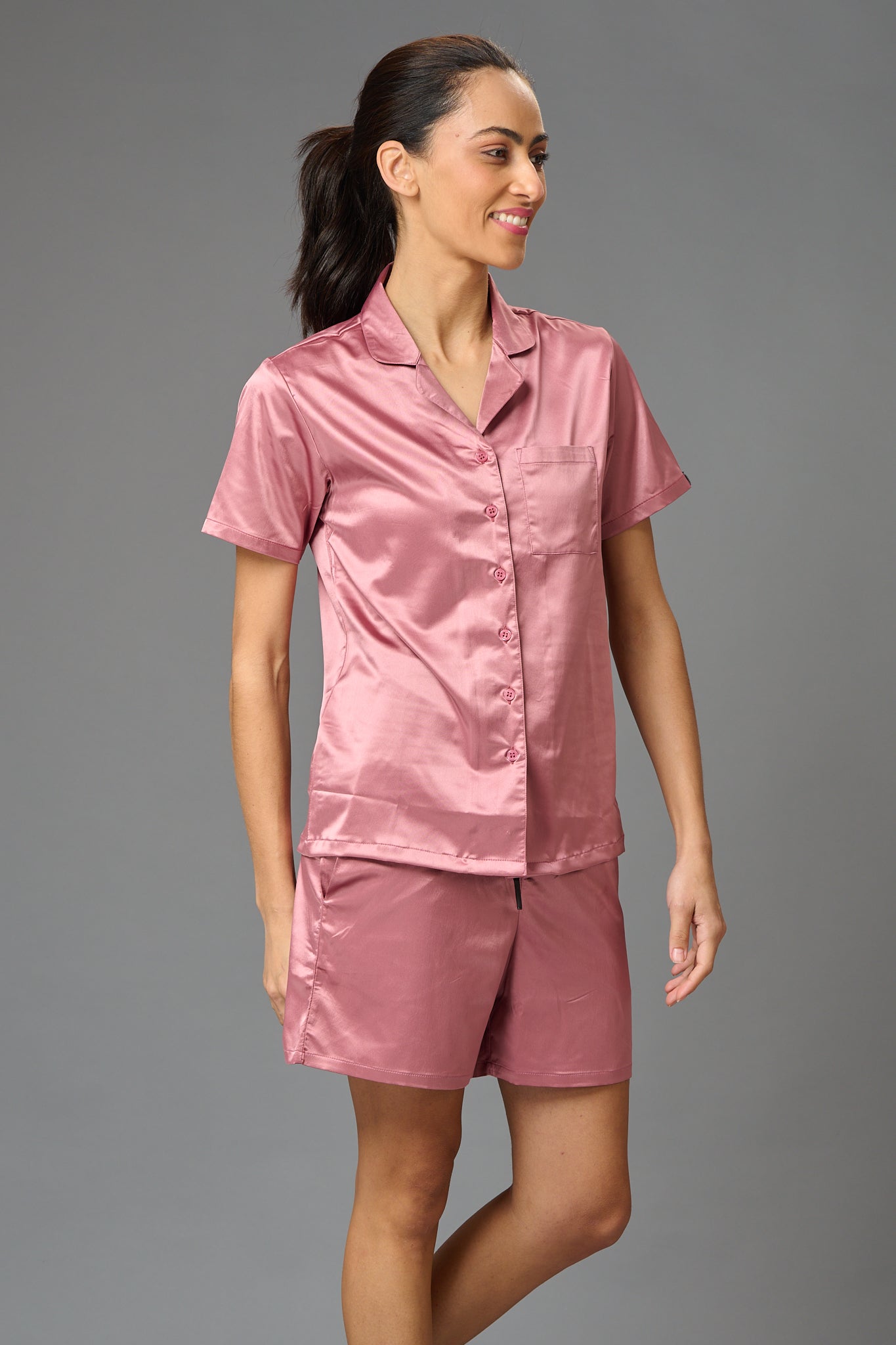 Satin Pink Co-ord Set for Women