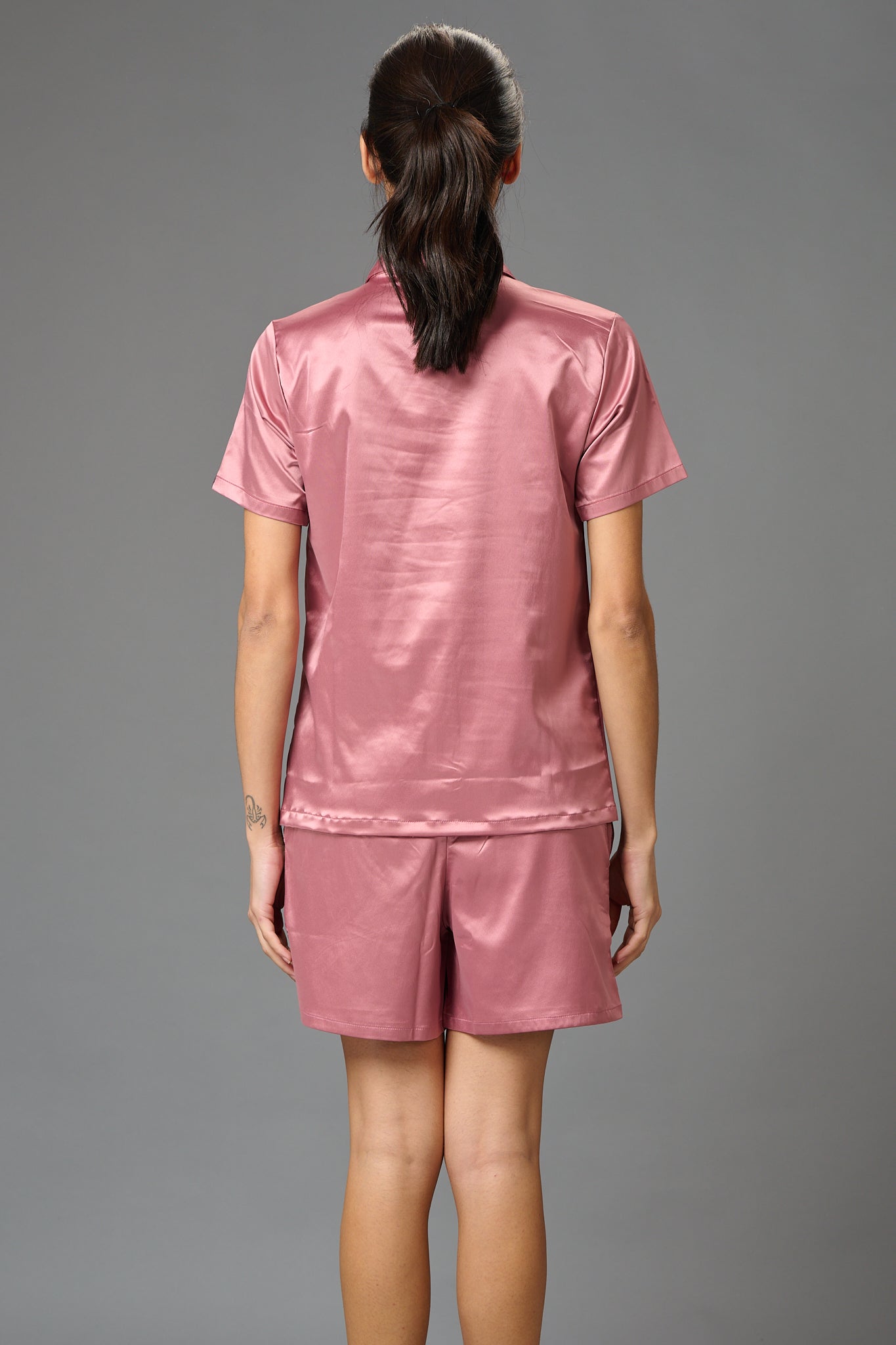 Satin Pink Co-ord Set for Women