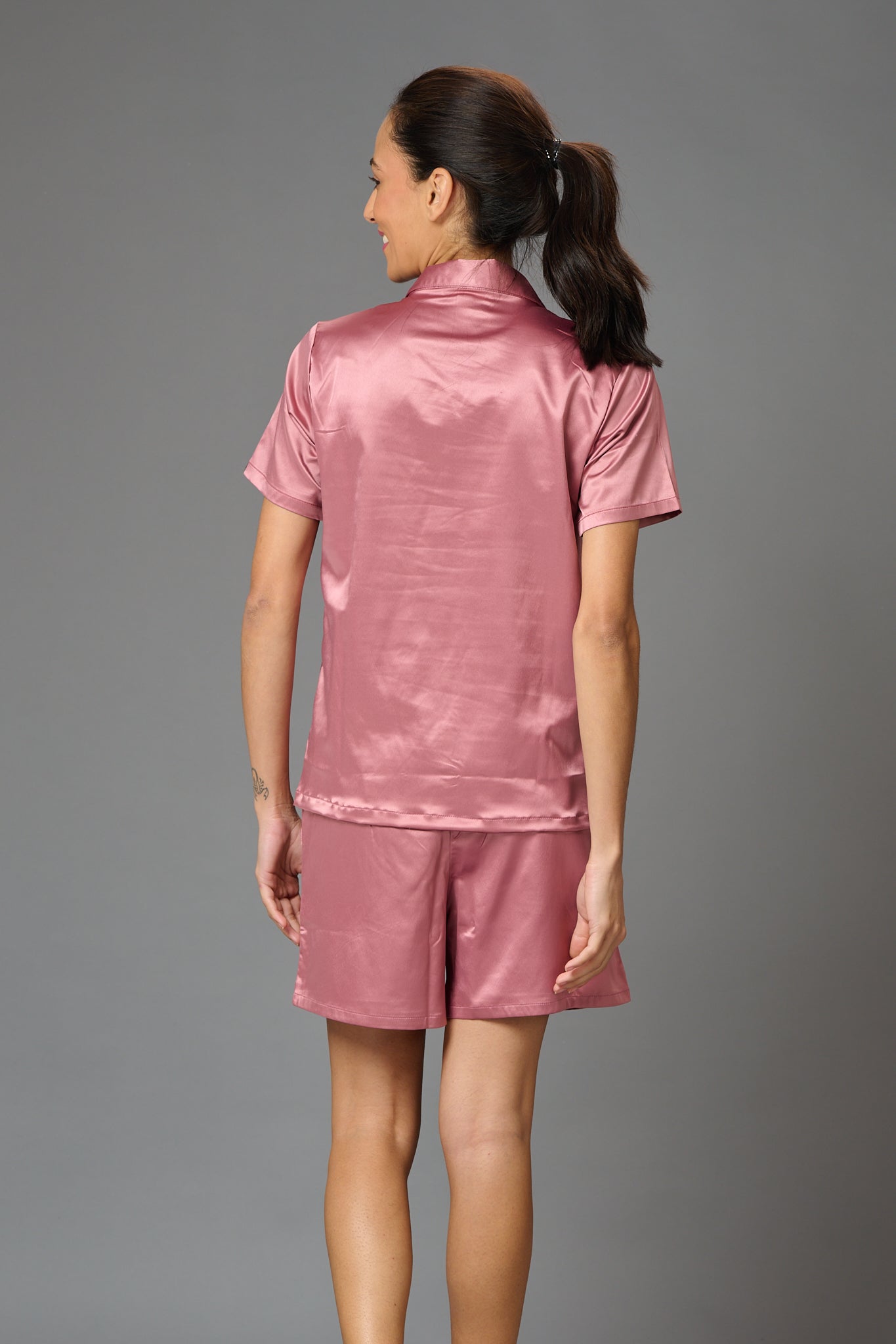 Satin Pink Co-ord Set for Women