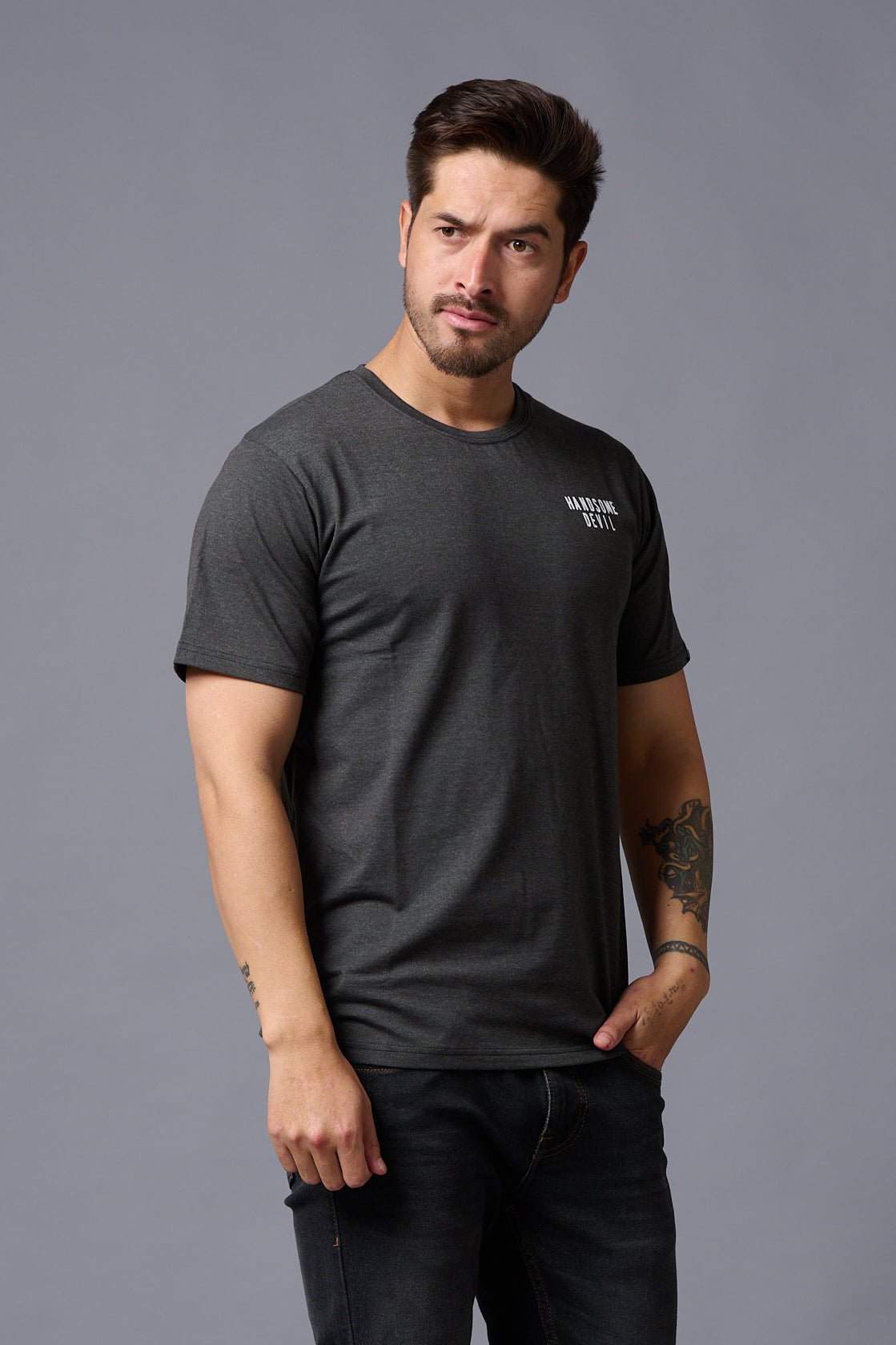 Handsome Devil Printed Oversized T-Shirt for Men - Go Devil