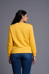 Hotter Then Hell Printed Yellowish Sweatshirt for Women - Go Devil