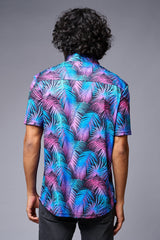 Leaves (in Gradient) Printed Black Co-ord Set for Men - Go Devil