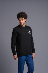 Never Give Up Printed Black Sweatshirt for Men - Go Devil