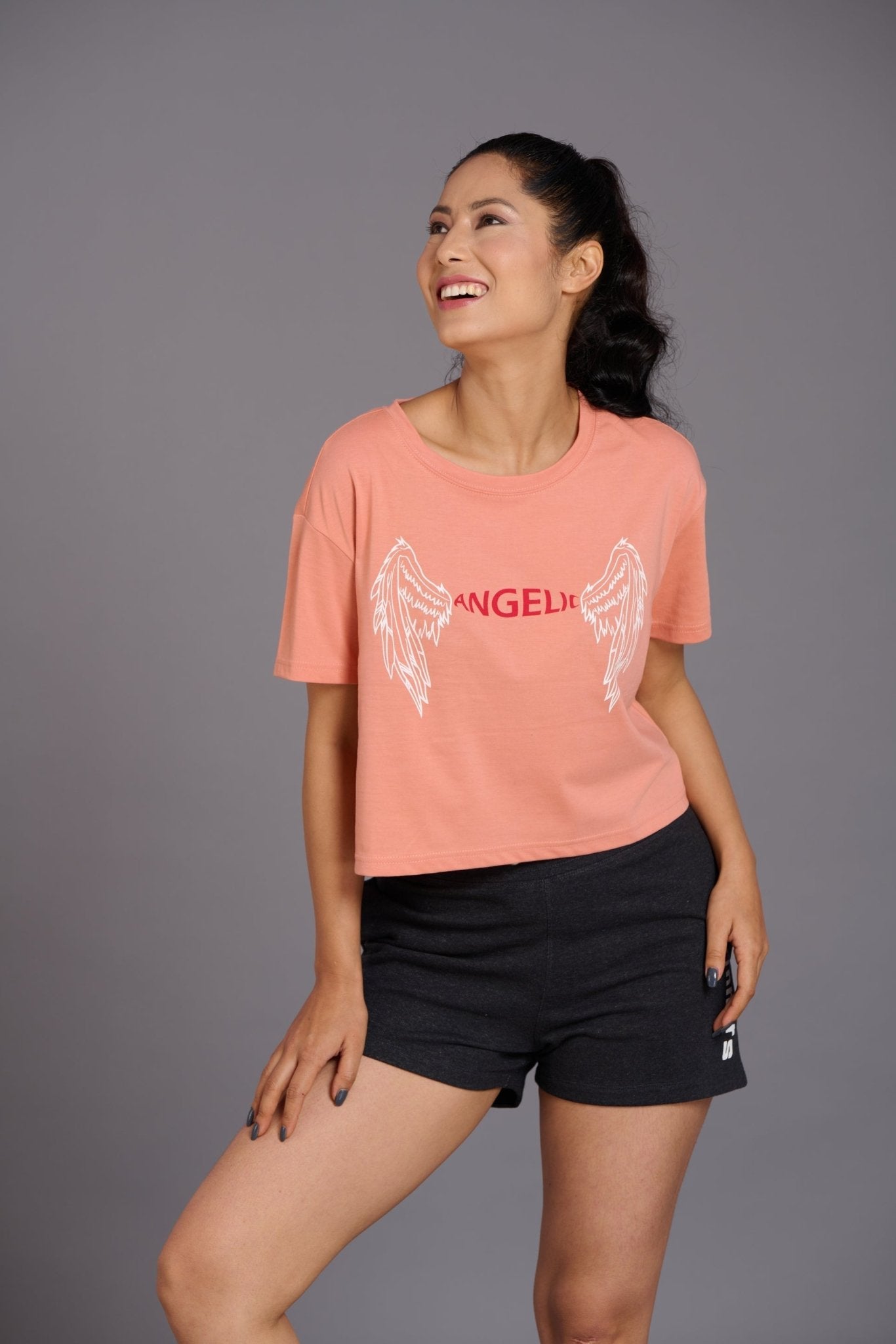 Nude Angelic Oversized T-Shirt for Women - Go Devil