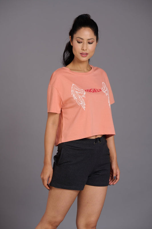 Nude Angelic Oversized T-Shirt for Women - Go Devil