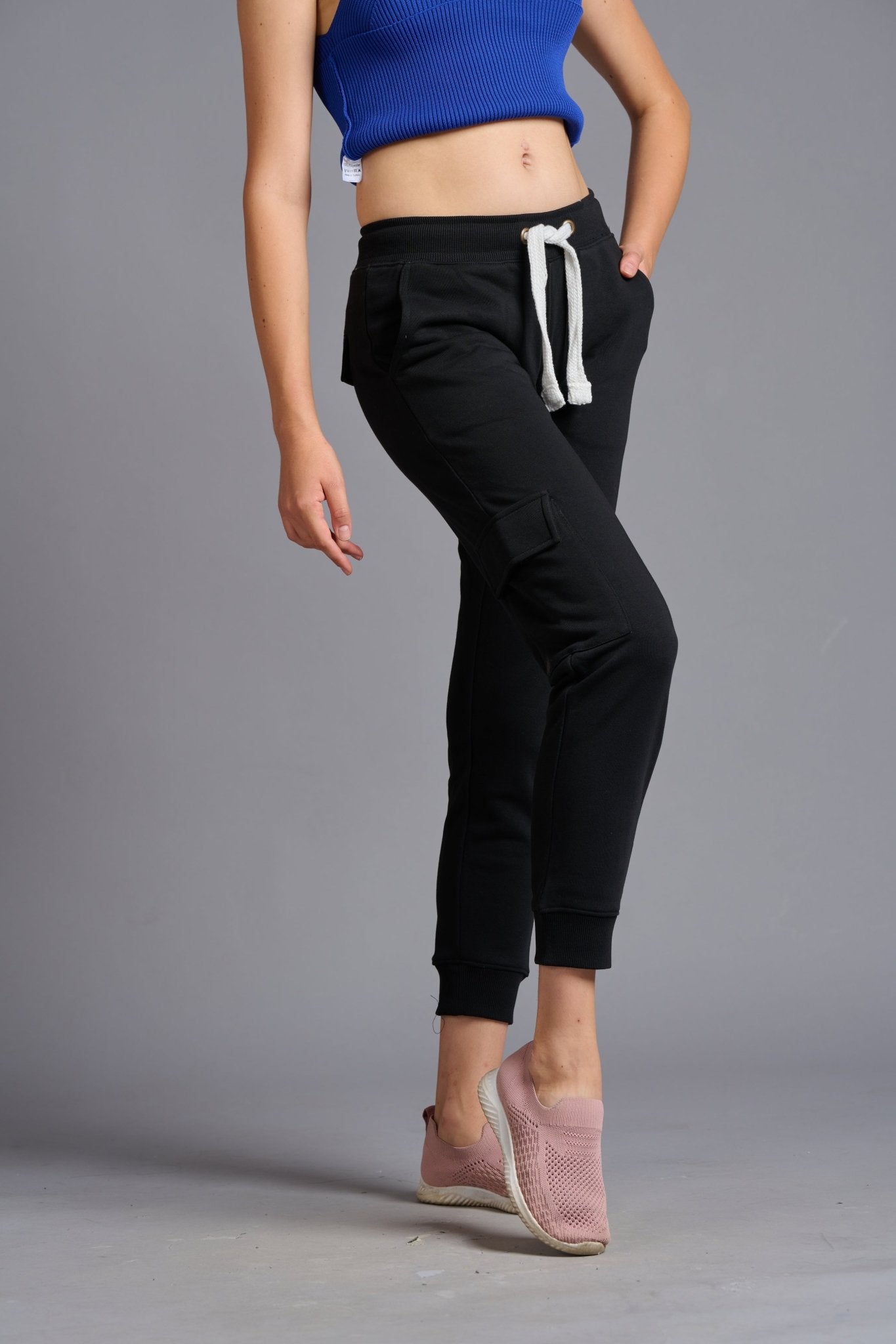 Premium Black Cargo Joggers for Women - Go Devil