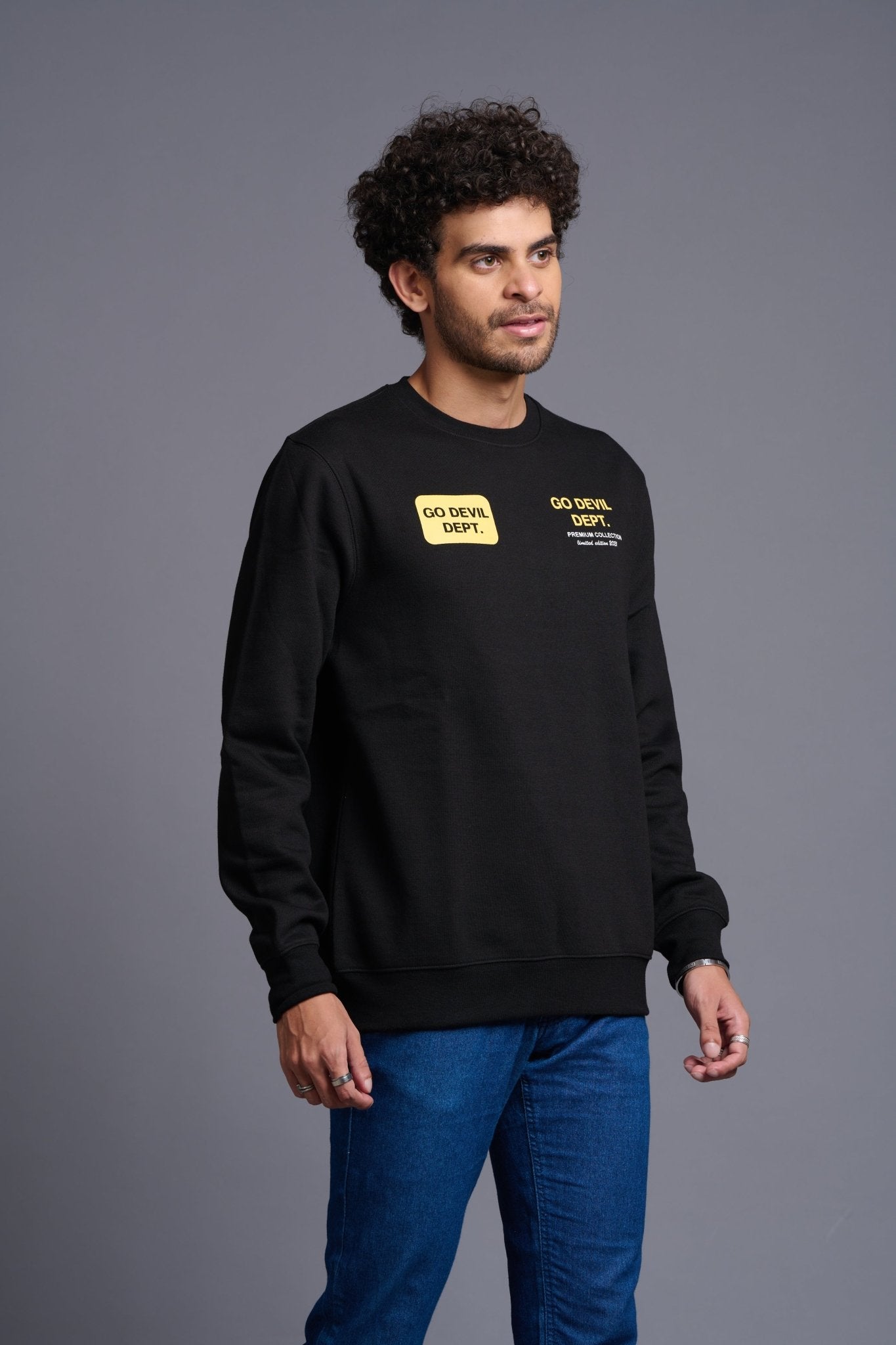 Property of GoDevil Printed Black Sweatshirt for Men - Go Devil