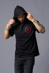 Red Devil Printed Hooded Oversized T-Shirt for Men - Go Devil