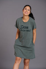 Satan in High Heel Green Dress for Women - Go Devil