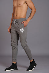 Skull Printed Grey Joggers for Men - Go Devil