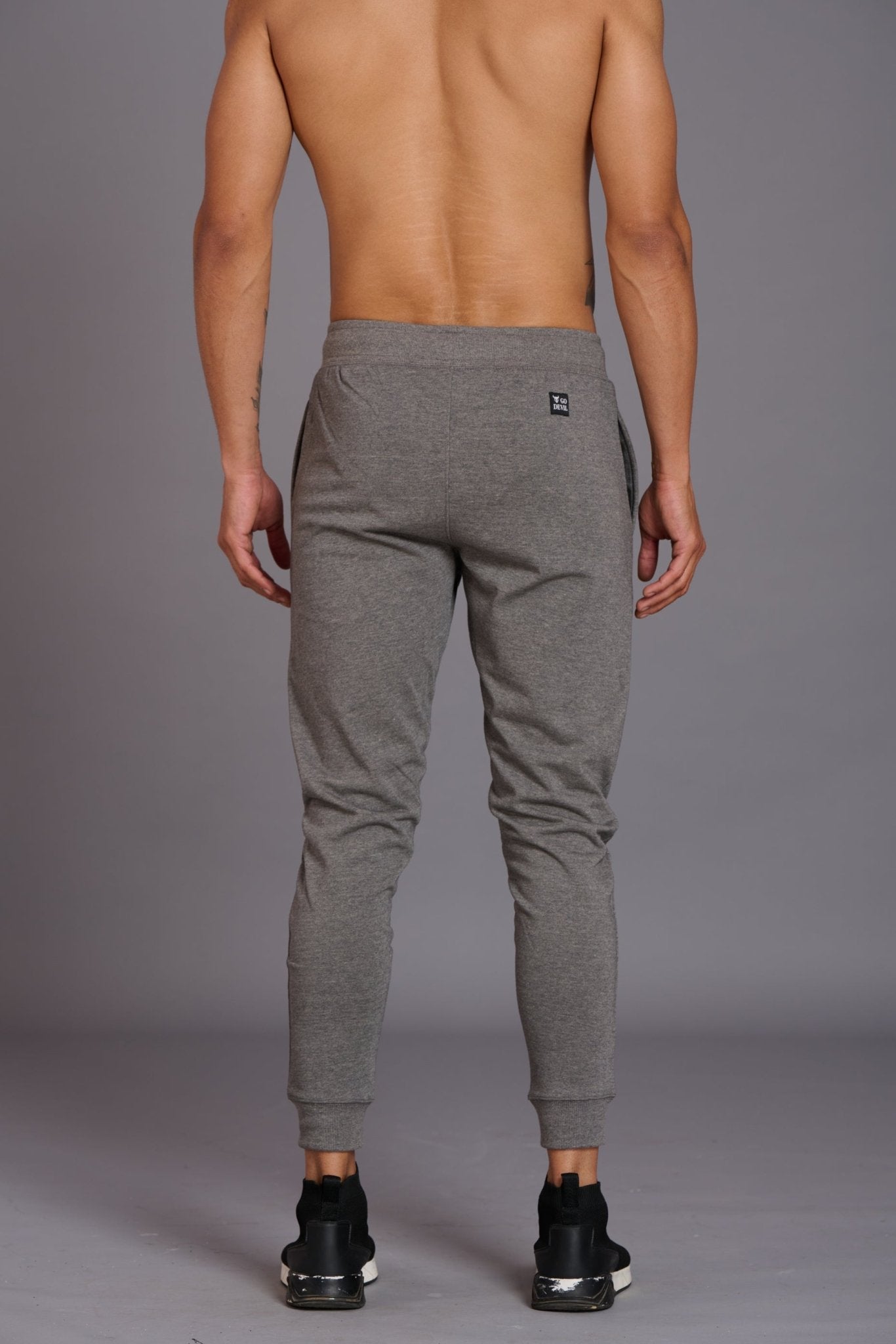 Skull Printed Grey Joggers for Men - Go Devil