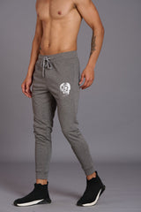 Skull Printed Grey Joggers for Men - Go Devil