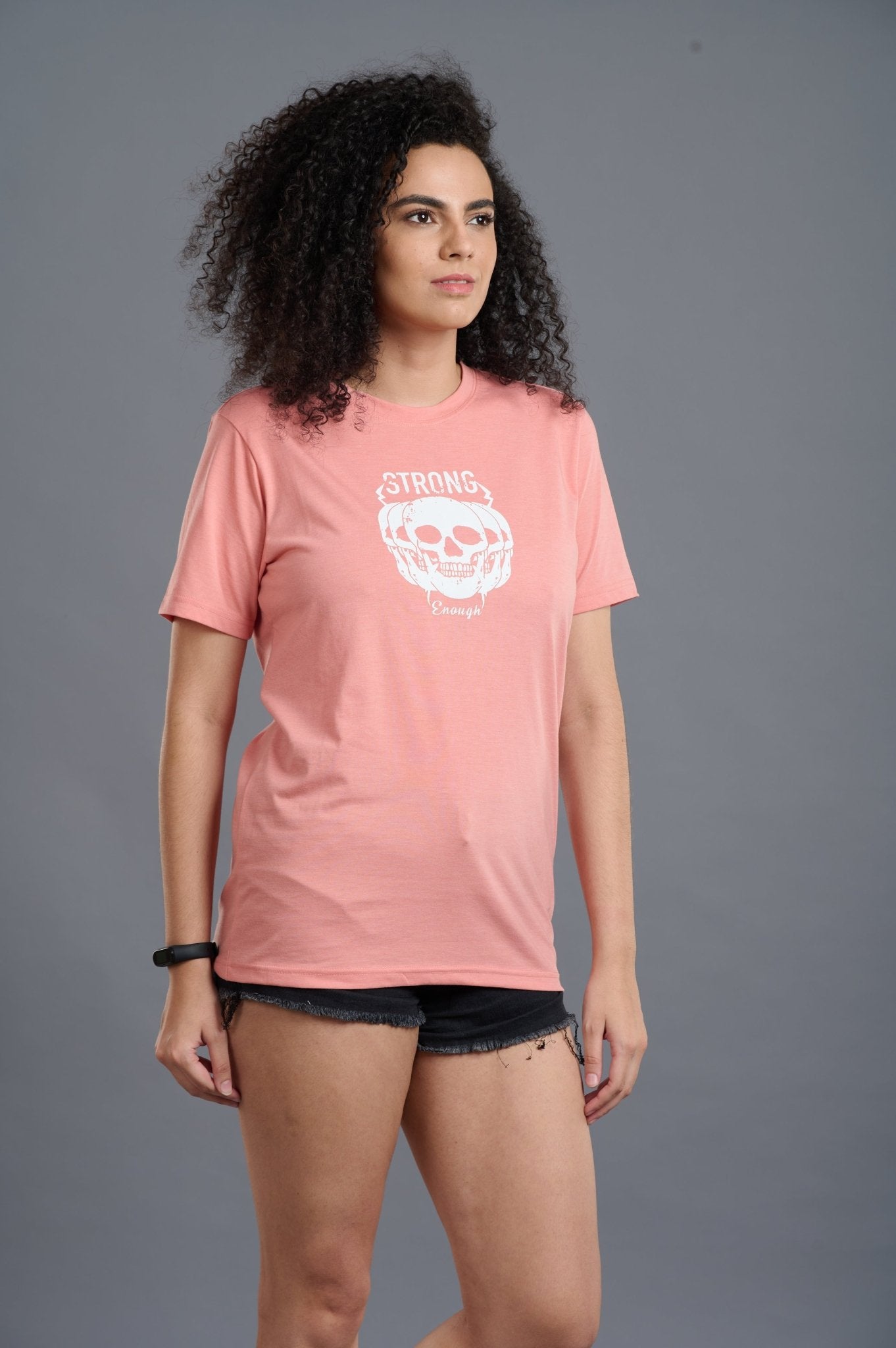 Skull with Strong Printed Oversized T-Shirt for Women - Go Devil
