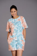 Sky Blue & Brown Premium Co-ord Set for Women - Go Devil