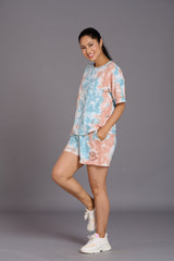 Sky Blue & Brown Premium Co-ord Set for Women - Go Devil