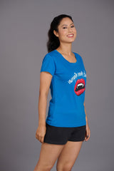 Vampire Printed Blue T-Shirt for Women - Go Devil