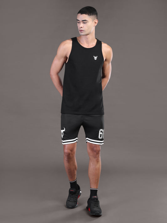 Go Devil Printed Mens Black Sports Shorts