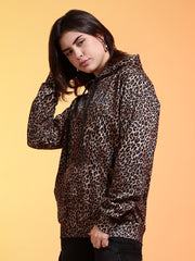 Go Devil Womens Leopard Print Hoodie