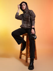 Go Devil Womens Leopard Print Hoodie