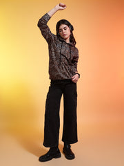 Go Devil Womens Leopard Print Hoodie