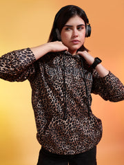Go Devil Womens Leopard Print Hoodie