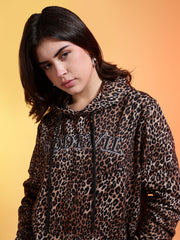 Go Devil Womens Leopard Print Hoodie